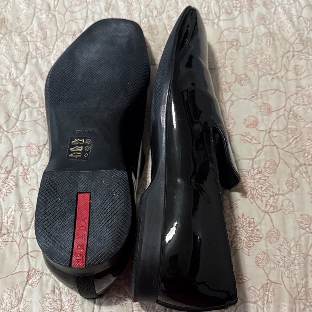 Prada Black Patent Leather Loafers - Picture 5 of 11